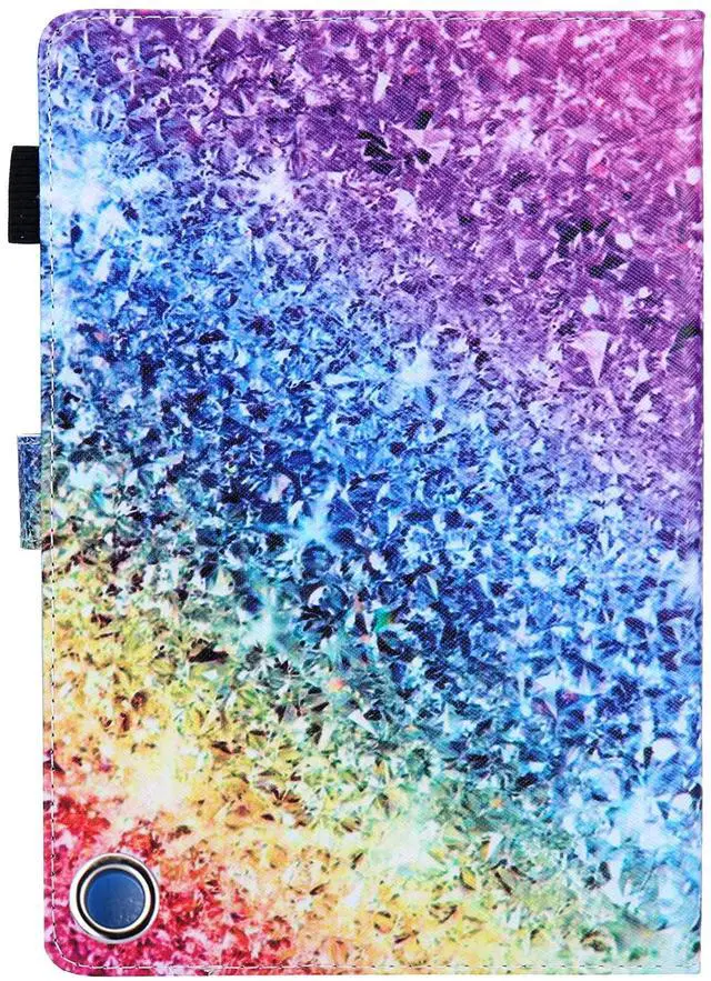 Alt view image 4 of 5 - UUcovers 8 inch All-New Kindle Fire HD 8 2020 & Fire HD 8 Plus Tablet Case 2020 (10th Generation) with Stand Pencil Holder Card Slots PU Leather Folio Smart Cover [Auto Wake/Sleep], Colorful Diamond