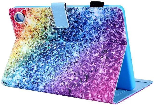 Alt view image 5 of 5 - UUcovers 8 inch All-New Kindle Fire HD 8 2020 & Fire HD 8 Plus Tablet Case 2020 (10th Generation) with Stand Pencil Holder Card Slots PU Leather Folio Smart Cover [Auto Wake/Sleep], Colorful Diamond