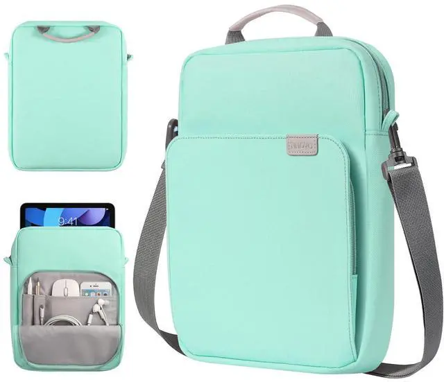 Main image of TiMOVO 9-11 Inch Tablet Sleeve Bag with Shoulder Strap for iPad 11-inch A16 2025, iPad 10th Gen. 10.9", iPad 9th/8th/7th Gen. 10.2", iPad Air 11/5th/4th Gen. 10.9", Galaxy Tab A9 Plus 11", Mint Green