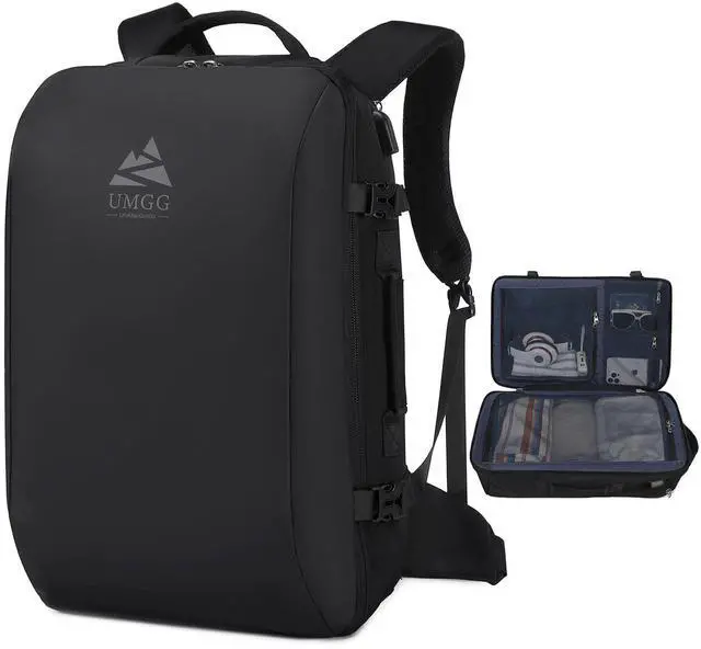 Main image of UMGG Travel Backpack for Men 40L, TSA Flight Approved Carry On Backpack with Rain Cover, 17inch Travel Laptop Backpack with USB Charging Port, Extra Large Luggage Suitcase Daypack Weekender Bag, Black
