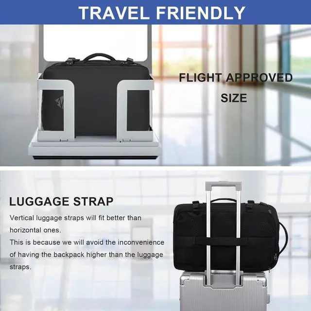 Alt view image 4 of 5 - UMGG Travel Backpack for Men 40L, TSA Flight Approved Carry On Backpack with Rain Cover, 17inch Travel Laptop Backpack with USB Charging Port, Extra Large Luggage Suitcase Daypack Weekender Bag, Black