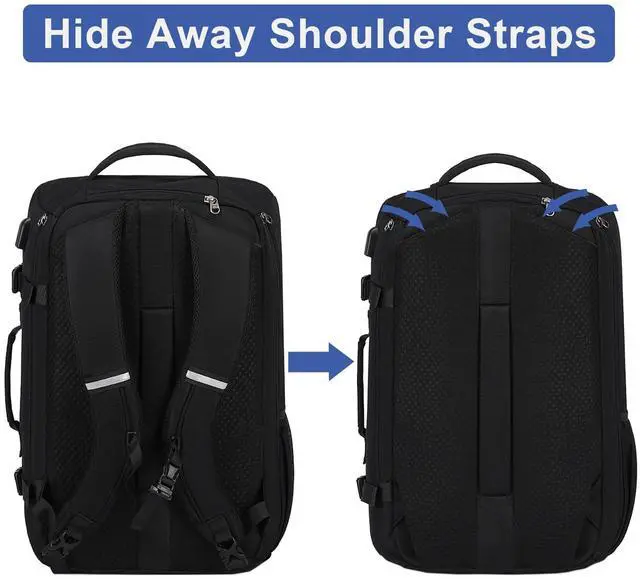 Alt view image 5 of 5 - UMGG Travel Backpack for Men 40L, TSA Flight Approved Carry On Backpack with Rain Cover, 17inch Travel Laptop Backpack with USB Charging Port, Extra Large Luggage Suitcase Daypack Weekender Bag, Black