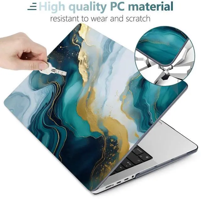 Alt view image 3 of 5 - TWOLSKOO Case for MacBook Pro 14 inch M4 M3 M2 M1 (2025-2021) A3112 A3185 A3401 A2918 A2992 A2779 A2442, Plastic Hard Shell & Keyboard Cover & Type C Adapter & Screen Protector, Graphite Marble