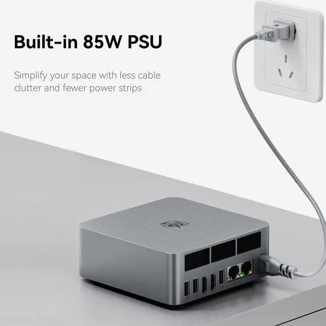 Alt view image 5 of 5 - Beelink EQR6 Mini PC, AMD Ryzen 5 6600U(up to 4.5GHz, 6C/12T), Mini Computer 24GB LPDDR5 RAM 1TB NVME SSD, Micro PC 4K@60Hz Dual HDMI Display/WiFi6/BT5.2/Office/Home/HTPC/Built-in PSU