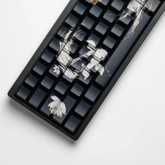 Alt view image 3 of 5 - ULTRAEQUIP PBT Keycaps Lucky Koi Keycaps 60 75 100 Percent, Shine Through Keycaps Side Printe Thick Keycaps Cherry Profile 130 Keys Dye Sub Custom Keycap Set keycaps for MX Switch Mechanical Keyboard