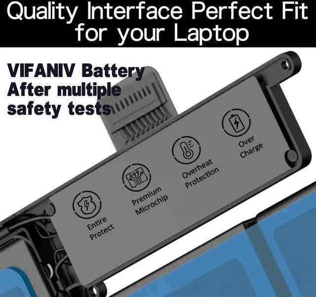 Alt view image 3 of 5 - VIFANIV A1582 A1502 Replacement Battery A1502 for MacBook Pro 13 inch RetinaEarly 2015, Mid 2014, Late 2013 A1493 - High-Performance and Longevity74.9Wh 12Months Warranty