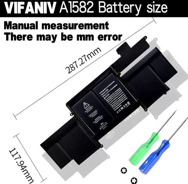 Alt view image 5 of 5 - VIFANIV A1582 A1502 Replacement Battery A1502 for MacBook Pro 13 inch RetinaEarly 2015, Mid 2014, Late 2013 A1493 - High-Performance and Longevity74.9Wh 12Months Warranty