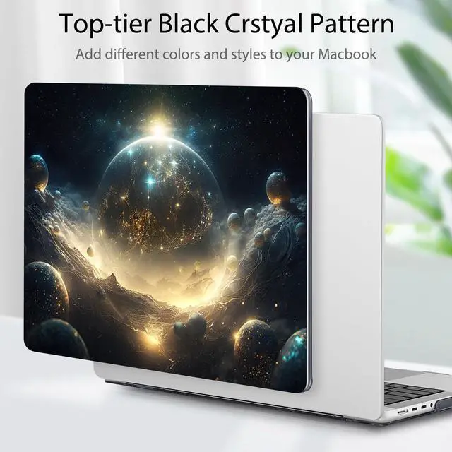 Alt view image 4 of 5 - Tuiklol for MacBook Pro 16 M4 Case 2024 2023 2022 2021 Release M4 A3403 A3186 M3 A2991 M2 A2780 M1 A2485 Pro/Max with Retina Display Touch ID Plastic Hard Shell Case + Screen Protector,Birth of Galaxy
