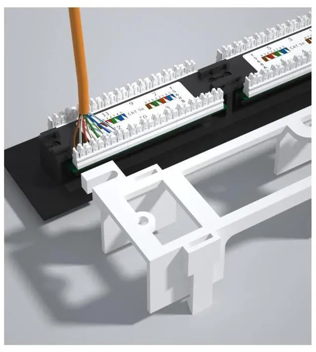 Alt view image 3 of 5 - 1U 12 Ports Cat5E Wallmount Patch Panel, UTP Ethernet Patch Panel with RJ45 Cat5E Adapter Patch Panel