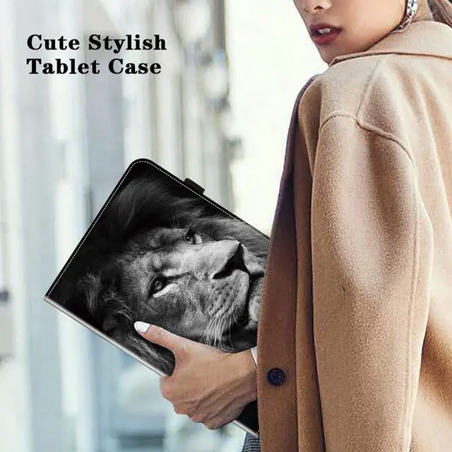 Alt view image 3 of 5 - VODEFOX for All-New Kindle Fire HD 10 Tablet Case 13th Generation 2023 Release 10.1", PU Leather Folio Stand Cover with Card Slots for Fire HD10 & HD 10 Plus Tablet 2023/2021 - Lion