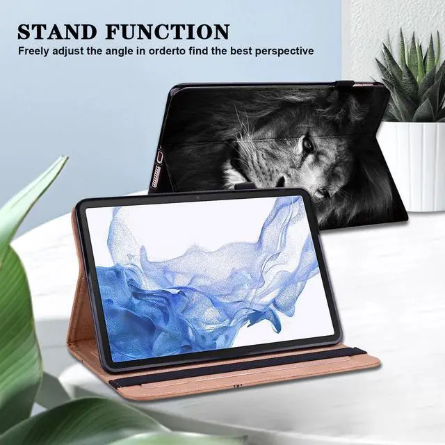 Alt view image 4 of 5 - VODEFOX for All-New Kindle Fire HD 10 Tablet Case 13th Generation 2023 Release 10.1", PU Leather Folio Stand Cover with Card Slots for Fire HD10 & HD 10 Plus Tablet 2023/2021 - Lion