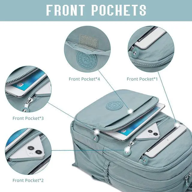 Alt view image 5 of 5 - Vendra Moka Hiking Waterproof 13" Laptop Backpack Purse for Women and Men,Travel Backpack