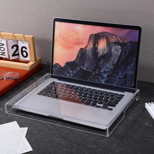 Alt view image 3 of 5 - 13.8Inch Acrylic Computer Keyboard Cover,Laptop Keyboard Cover Transparent Monitor Stand with Waterproof Anti-Scratc for Home Office