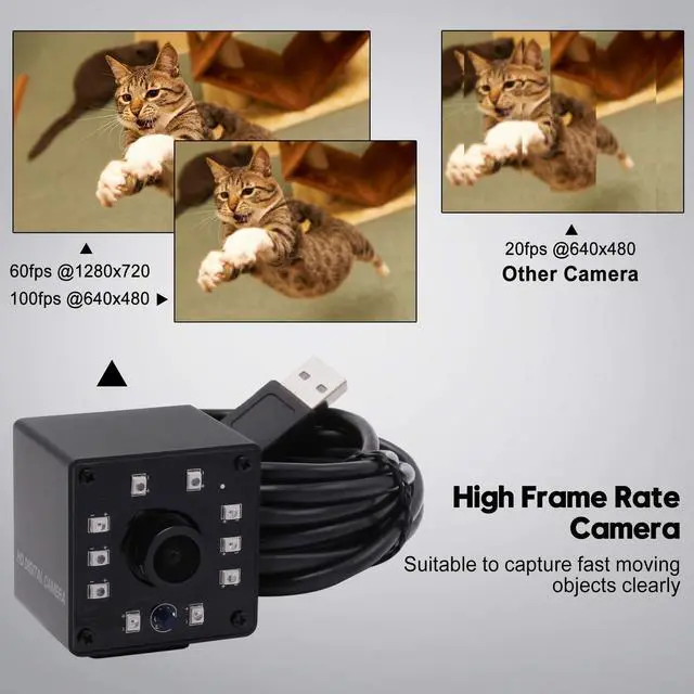 Alt view image 3 of 5 - SVPRO IR Night Vision USB Camera 1080P Infrared Wide Angle With Fisheye Lens, OV2710 UVC Webcam HD Security for Computer