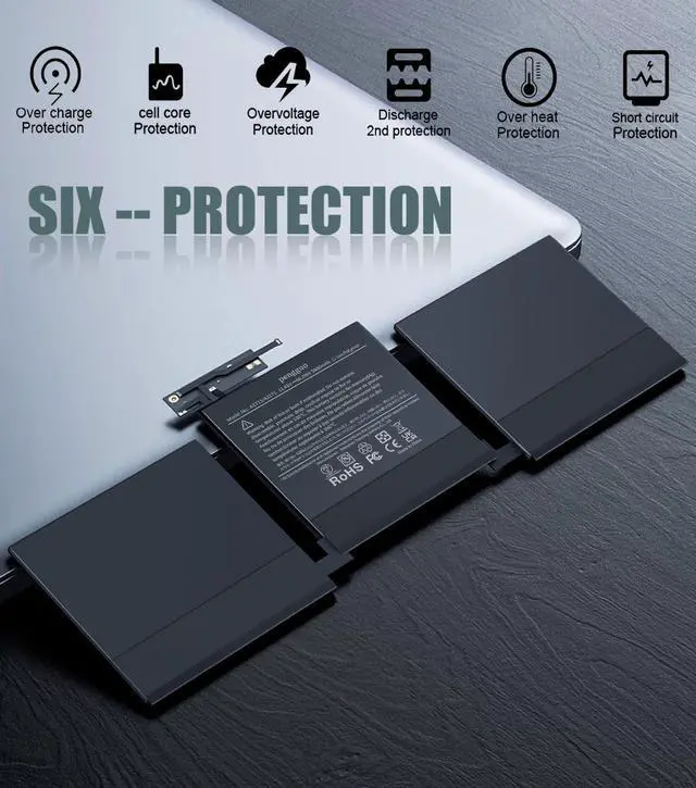 Alt view image 4 of 5 - pengguo Battery A1713 for MacBook Pro 13 Inch A1708 Late 2016 Mid 2017 EMC 2978 3164, Replacement Battery A2171 for MacBook Pro 13 Inch A2159 (2019) A2289 (2020) A2338 (2020) Higher Capacity