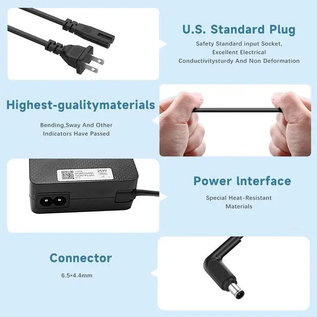 Alt view image 3 of 5 - 25W Monitor Charger for Samsung A2514_MPNL, 14V/1.79A AC Adapter Power BN44-00917A A2514-FPN A2514-RPN BN44-00989A for Samsung S24D390HL LS24F350HNXZA C27F396FH S24F350FHN Monitor Power Cord