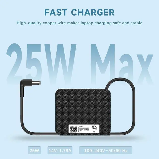 Alt view image 5 of 5 - 25W Monitor Charger for Samsung A2514_MPNL, 14V/1.79A AC Adapter Power BN44-00917A A2514-FPN A2514-RPN BN44-00989A for Samsung S24D390HL LS24F350HNXZA C27F396FH S24F350FHN Monitor Power Cord