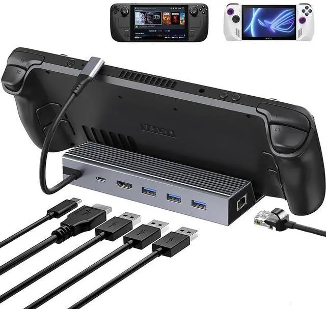 Main image of Votonect Steam Deck Docking Station Compatible with Steam Deck/ROG Ally/Legion Go (Excluding Rog Ally X) 6-in-1 USB-C Hub with HDMI 4K@60Hz, 1Gbps Ethernet, 3 USB3.0 100W PD Fast Charging
