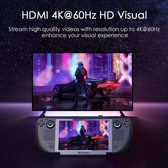 Alt view image 3 of 5 - Votonect Steam Deck Docking Station Compatible with Steam Deck/ROG Ally/Legion Go (Excluding Rog Ally X) 6-in-1 USB-C Hub with HDMI 4K@60Hz, 1Gbps Ethernet, 3 USB3.0 100W PD Fast Charging