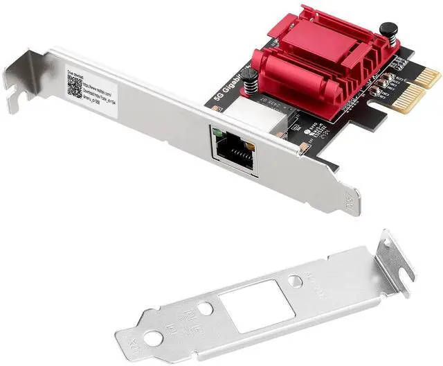 Main image of 5Gbps PCIe Network Adapter, RTL8126 Chip Multi-Gigabit Ethernet Card (5G/2.5G/1G/100Mbps) PCIe 3.1 X1, RJ45 LAN Controller with PXE Boot, Low Profile Bracket for Windows/Linux