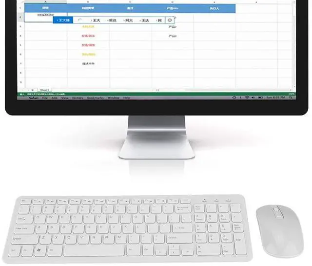 Alt view image 5 of 5 - Keyboard and Mouse Sets, High Sensitivity no Delay Keyboard and Mouse, 108 Keys Multi-Functional 2.4G Keyboard Mouse Combo(White)