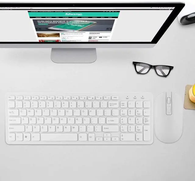 Alt view image 4 of 5 - Keyboard and Mouse Sets, High Sensitivity no Delay Keyboard and Mouse, 108 Keys Multi-Functional 2.4G Keyboard Mouse Combo(White)