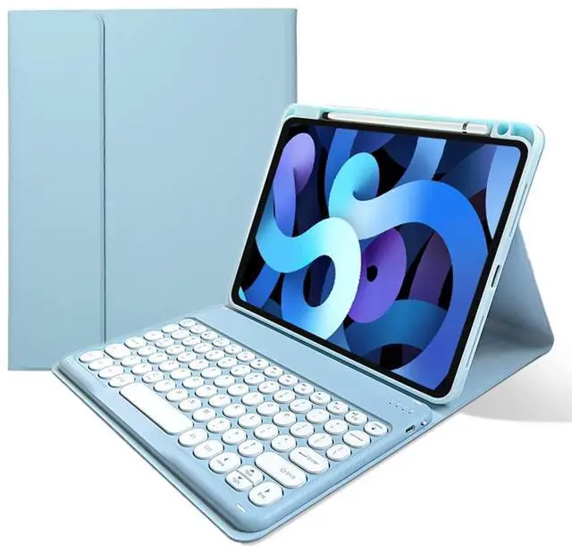 Main image of kaitesi Keyboard Case Compatible with iPad mini A17 Pro/iPad mini 6th Generation Keyboard Case Round Button Detachable BT Color Keyboard Cover (Blue)