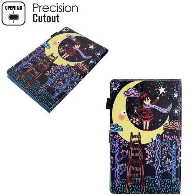 Alt view image 5 of 5 - UUcovers 8" Kindle Fire HD 8 Case 8th/7th/6th/5th Generation,Stand PU Leather [Auto Sleep/Wake] Magnetic Folio Cover with Card Pencil Holder for  Fire HD 8 Tablet 2018/2017/2016/2015, Star Girl