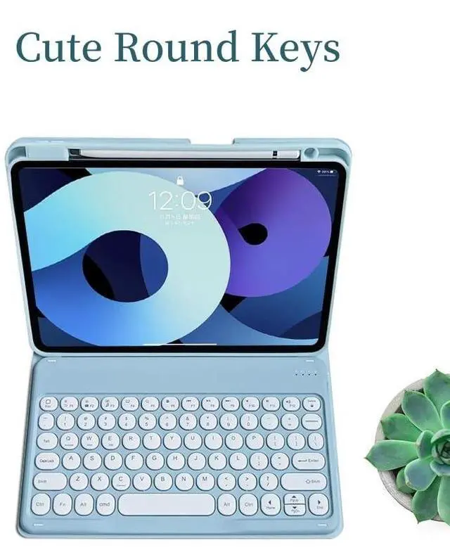 Alt view image 4 of 5 - kaitesi Keyboard Case for iPad Pro 11 inch M4, Round Key Colour Detachable Bluetooth Keyboard and Pencil Holder for iPad Pro 11" 2024,Pink