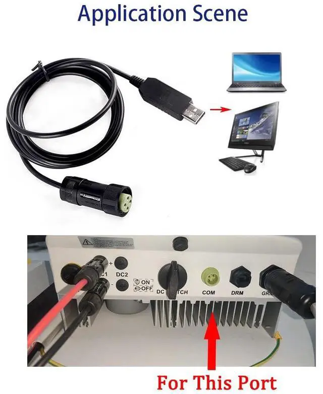 Alt view image 2 of 5 - USB RS485 Converter Cable for Exceedconn EC04681-2023-BF Solis Ginlong Inverter RS-485 port Megarevo Amensolar NHX range INVT Megarevo Range Vestwoods 8KW R8KL1NA FT232RNL RS485 Industrial Interface