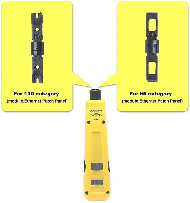 Alt view image 3 of 5 - VCE 25-Pack Cat6 RJ45 90 Degree Keystone Jack Insert Bundle with Punch Down Tool Kit with 110 and 66 Blades