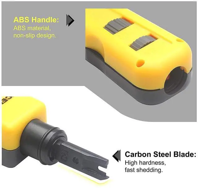 Alt view image 4 of 5 - VCE 25-Pack Cat6 RJ45 90 Degree Keystone Jack Insert Bundle with Punch Down Tool Kit with 110 and 66 Blades