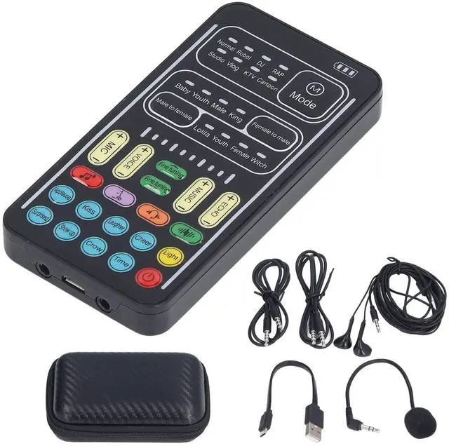 Alt view image 2 of 5 - Portable Live Sound Card, Multifunctional 8 Different Sounds Voice Changer Set Sound Card, for Game Broadcasting Live Streaming (-2611220060911)