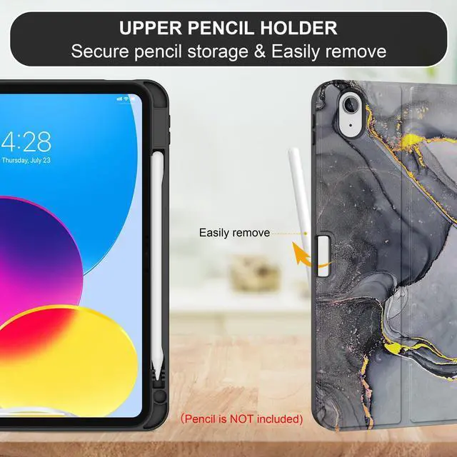 Alt view image 3 of 5 - Soke for iPad (A16) 11th/10th Generation Case with Keyboard(2025/2022)-7 Color Backlight Wireless Detachable Folio Keyboard Cover with Built-in Pencil Holder for iPad 11/10.9 inch, Black Marble