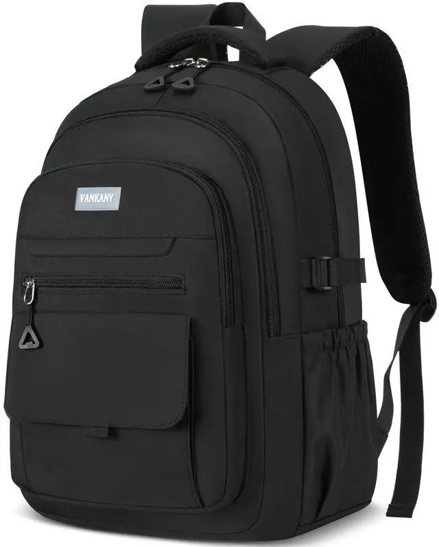 Main image of VANKANY School Backpack for Teen Girls, Aesthetic Bookbag for College Middle High School, Women Students Laptop Backpack Mochilas Escolares, Black