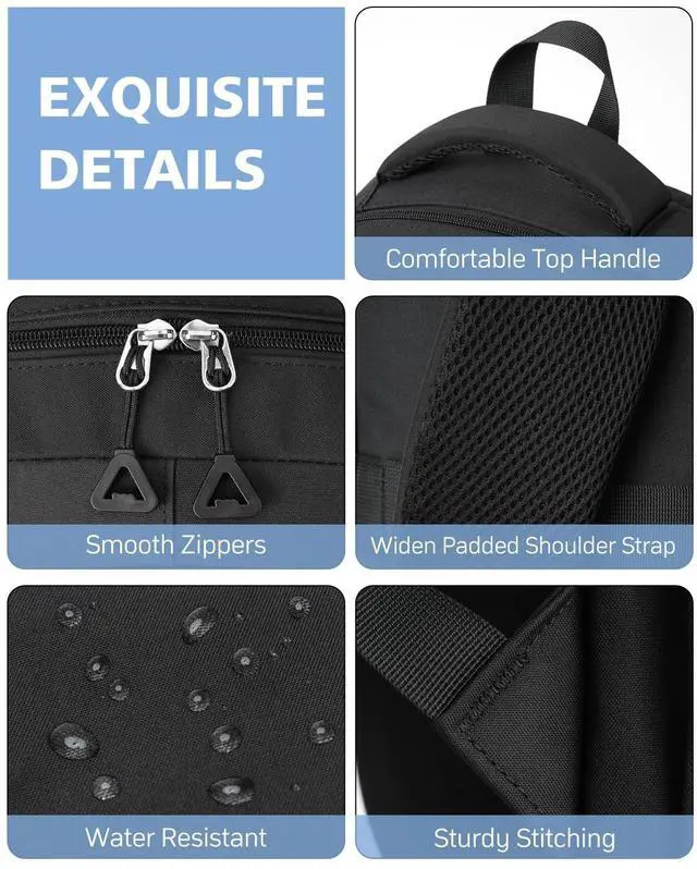 Alt view image 5 of 5 - VANKANY School Backpack for Teen Girls, Aesthetic Bookbag for College Middle High School, Women Students Laptop Backpack Mochilas Escolares, Black