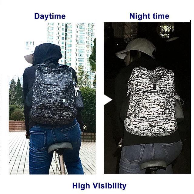 Alt view image 4 of 5 - GBLQ PLUS Reflective Backpack, High Visibility Backpack for Commuters Ride Motorcycle Bike, Water Resistant Bags Fit 15.6-Inch Laptop for Work and Travel