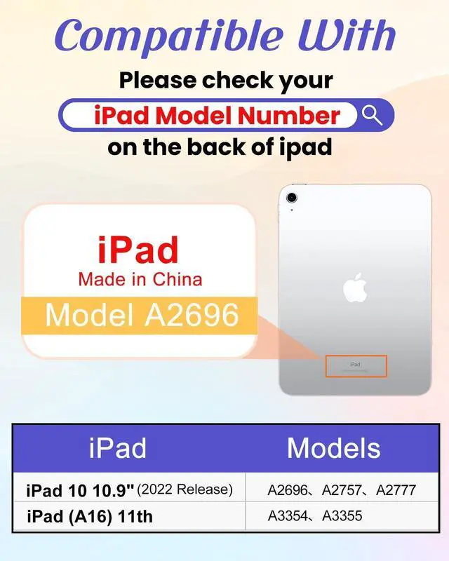 Alt view image 2 of 5 - Wazzasoft for iPad 10th Generation Case with Keyboard - for iPad A16 Cases Pencil Holder 10.9 Inch Cover Men Boys Cute Teen Cool Black Fun Funny Design Funda for Apple Tablet 10th/11th gen