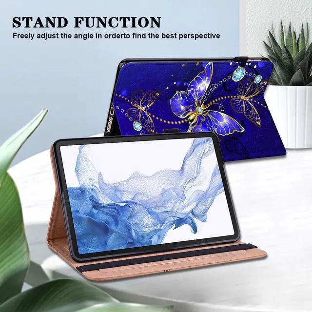Alt view image 3 of 5 - VODEFOX Case for Kindle Fire 11, PU Leather Folio Stand Cover with Elastic Band for Fire Max 11 Tablet (Diamond Butterfly, 13th Gen 2023)