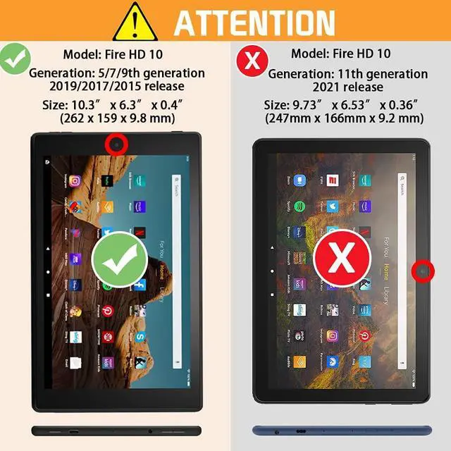 Alt view image 2 of 5 - VORI Case for  Fire HD 10 Tablet (9th/7th/5th Generation,2019/2017/2015 Release), Folio Folding Smart Stand Cover with Hand Strap and Auto Wake/Sleep for Fire HD 10.1'', Abstract floral