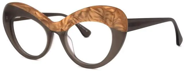 Main image of Voogueme Thick Coffee Cat Eye Blue Light Glasses for Women, Block UV Anti Eyestrain Eyewear Lolade GWA245023-03 Medium