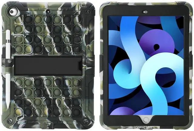 Alt view image 2 of 5 - XZC Case for iPad 6th Generation/5th Generation (9.7 inch 2018/2017 Model)/iPad Air 2 Case/iPad Pro 9.7 Case Shockproof Cover with Pencil Holder and Strap (Camouflage)