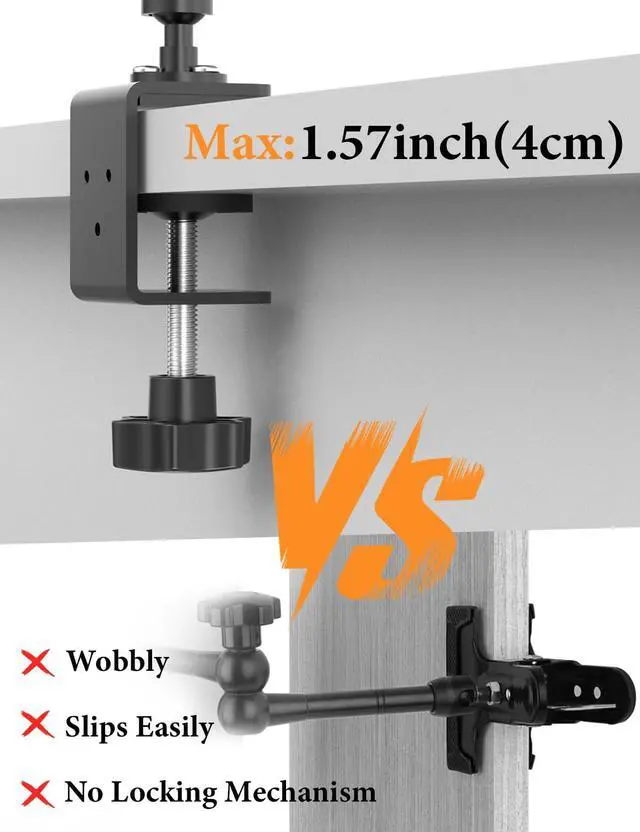 Alt view image 5 of 5 - WISHCODE Tablet Stand for Desk, [360deg Rotating Arm] Portable Aluminum Mount for Live Streaming, Kitchen, Office, Wardrobe, Cupboard -- Fits 5.5-15.6" iPad Pro/Air/Mini, Galaxy Tab, Fire