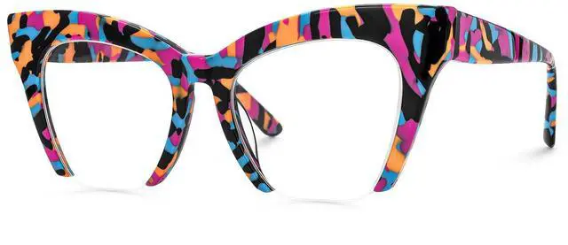 Main image of VOOGLAM Blue Light Glasses for Women Cateye Semi Rim Gaming Glasses Anti Eyestrain Dry Eyes UV Computer Phone TV Eyewear Jacobien GJGA483996-01 Trend