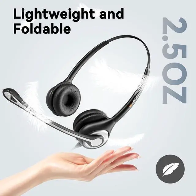 Alt view image 5 of 5 - USB Headset with Microphone for PC, Computer Laptop Headset with Call Answer Button for MS Teams & IP Phones, Lightweight Design & Memory Foam Cushions for All-Day Comfort (Black)