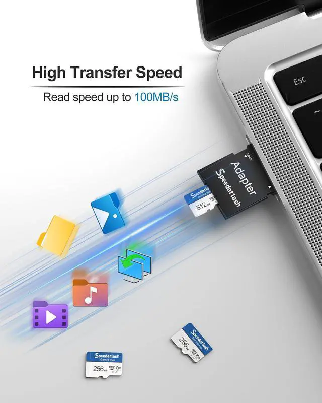 Alt view image 4 of 5 - 512GB Micro SDXC Memory Card for Gaming & 4K Content, Gaming Max TF Card with Adapter, U1 V30 A1, 100MB/s Read Speed - for Game Console Switch, Steam Deck, Seamless Gameplay & Apps