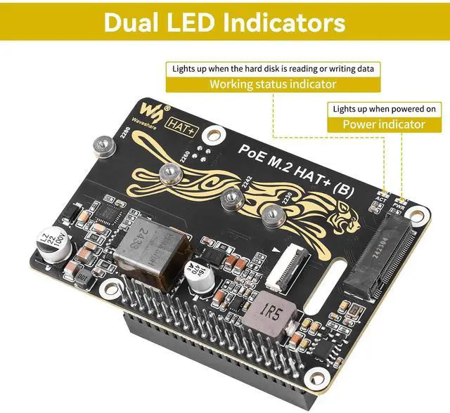 Alt view image 2 of 5 - PCIe to M.2 NVM Express with PoE Hat Expansion Board with Official Pi 5 Active Cooler Multi-Specification SSD Interface Hard Drive for Raspberry Pi 5, Support 2230/2242/2260/2280