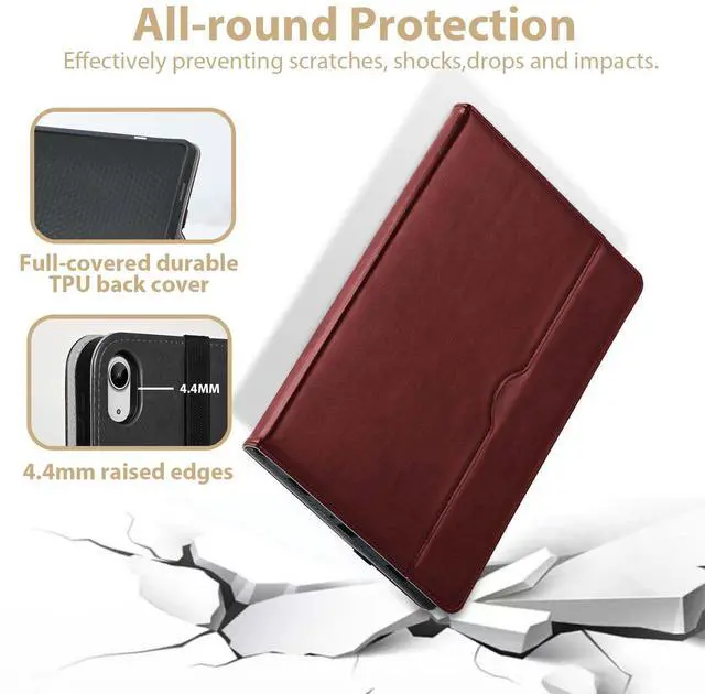 Alt view image 3 of 5 - Case for iPad A16 11th Gen 11" 2025, iPad 10th Gen 10.9" 2022 case with Multi-Angle Business Folio Stand,Cover with Pencil Holder & Hand Strap,and 2 Pack Screen Protector Auto Sleep/Wake, Brown