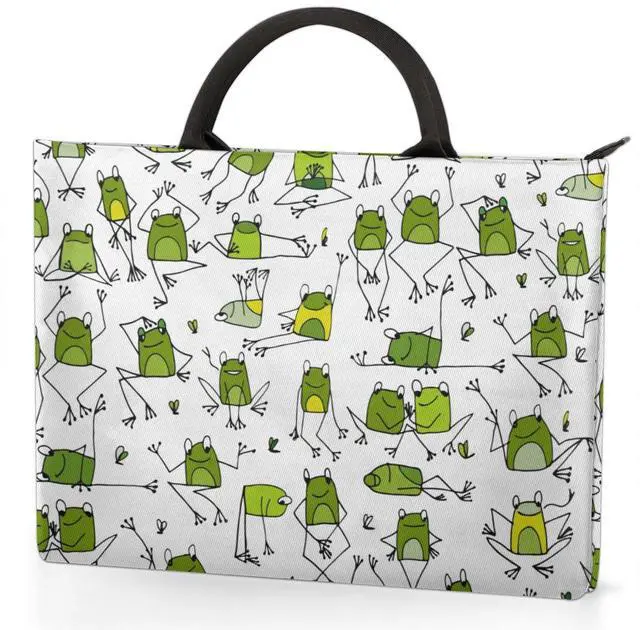 Alt view image 3 of 5 - Cartoon Frogs Laptop Sleeve Case 13 13.3 14 Inch Laptop Bag with Handle & Pockets Durable Notebook Computer Carrying Case for Men Women Multi-Color & Size Choices