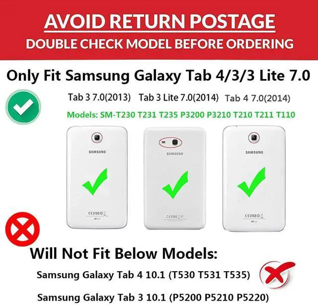 Alt view image 2 of 5 - Tading Kids Case for Samsung Galaxy Tab 4/3/3 Lite 7.0 inch Tablet, Lightweight Shockproof EVA Foam Super Protection Stand Cover for SM T230 P3200 T110 (Not Fit Samsung Galaxy Tab 3/4 10.1") - Purple